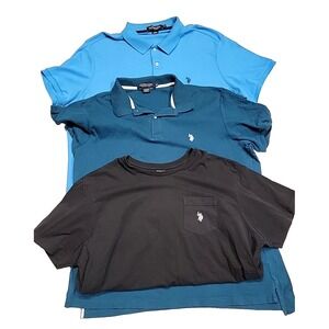 Bundle Of 3 Vintage U.S Polo Assn Short-Sleeve Luxury Feel Polo Shirts Men's XXL